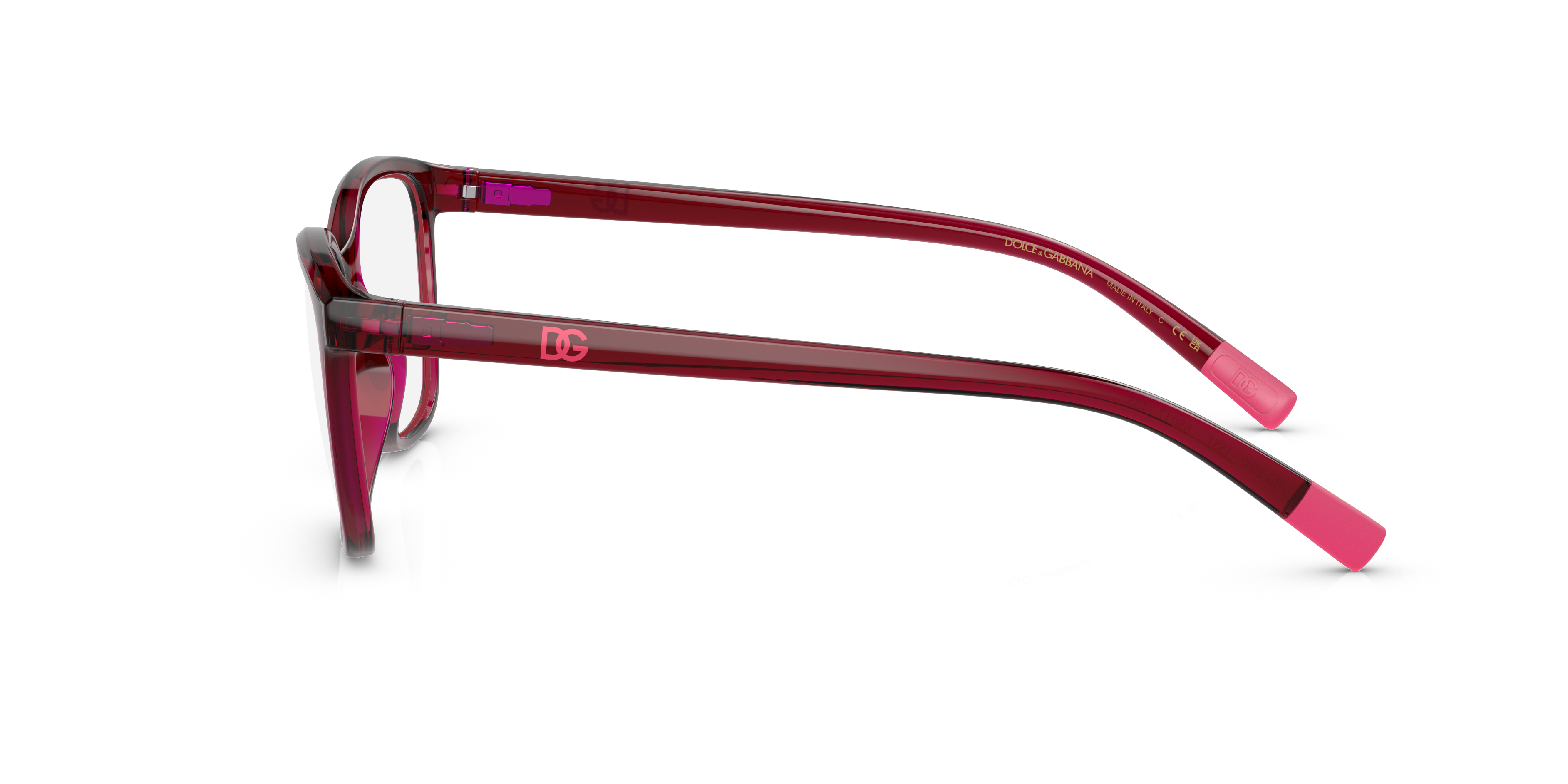 DG5092 Opaal kersenrood KunststofEyeglass Frames van B24, Zijaanzicht