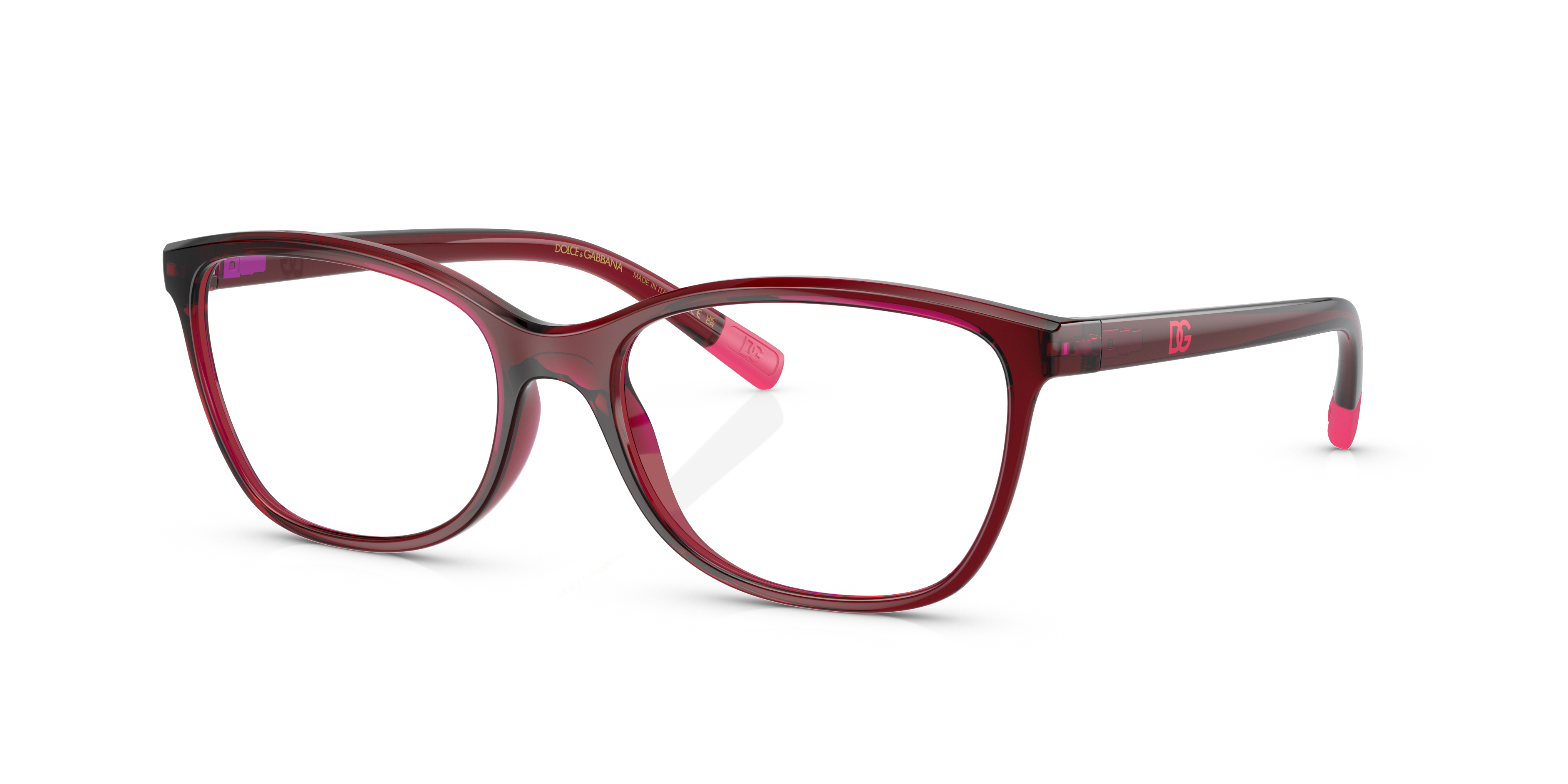 DG5092 Opaal kersenrood KunststofEyeglass Frames van B24, Hoekweergave