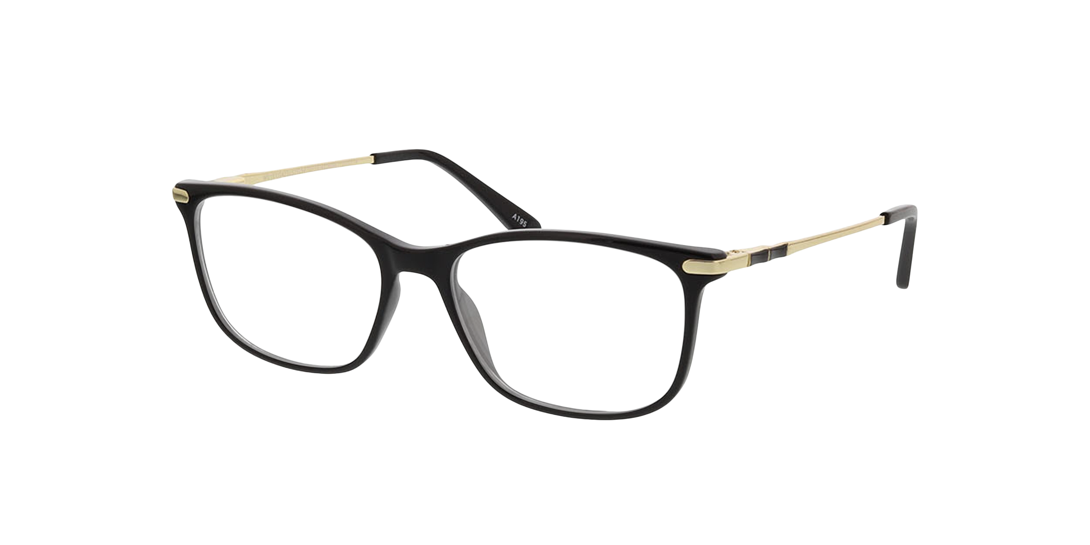 Greensboro Zwart & goud KunststofEyeglass Frames van B24, Hoekweergave