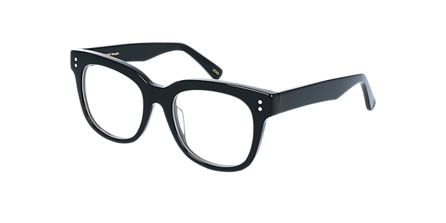 Danny Jet Black AcetatEyeglass Frames von B24, Dreiviertelansicht