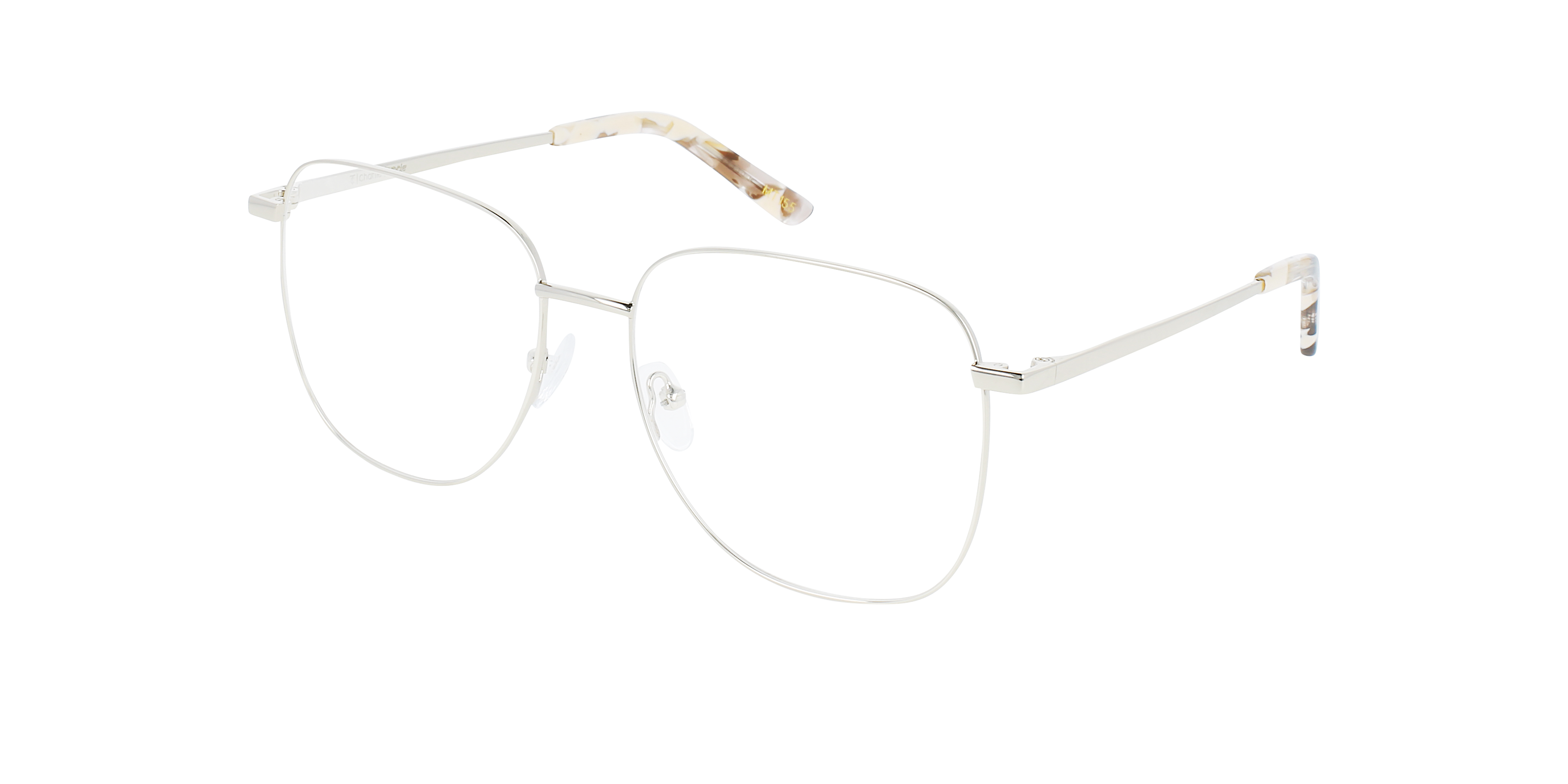 Miley Light Gold Metal MetallEyeglass Frames von B24, Dreiviertelansicht