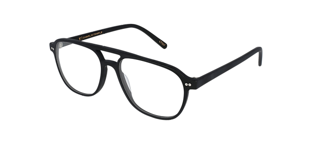 Wilker Schwarz AcetatEyeglass Frames von B24, Dreiviertelansicht