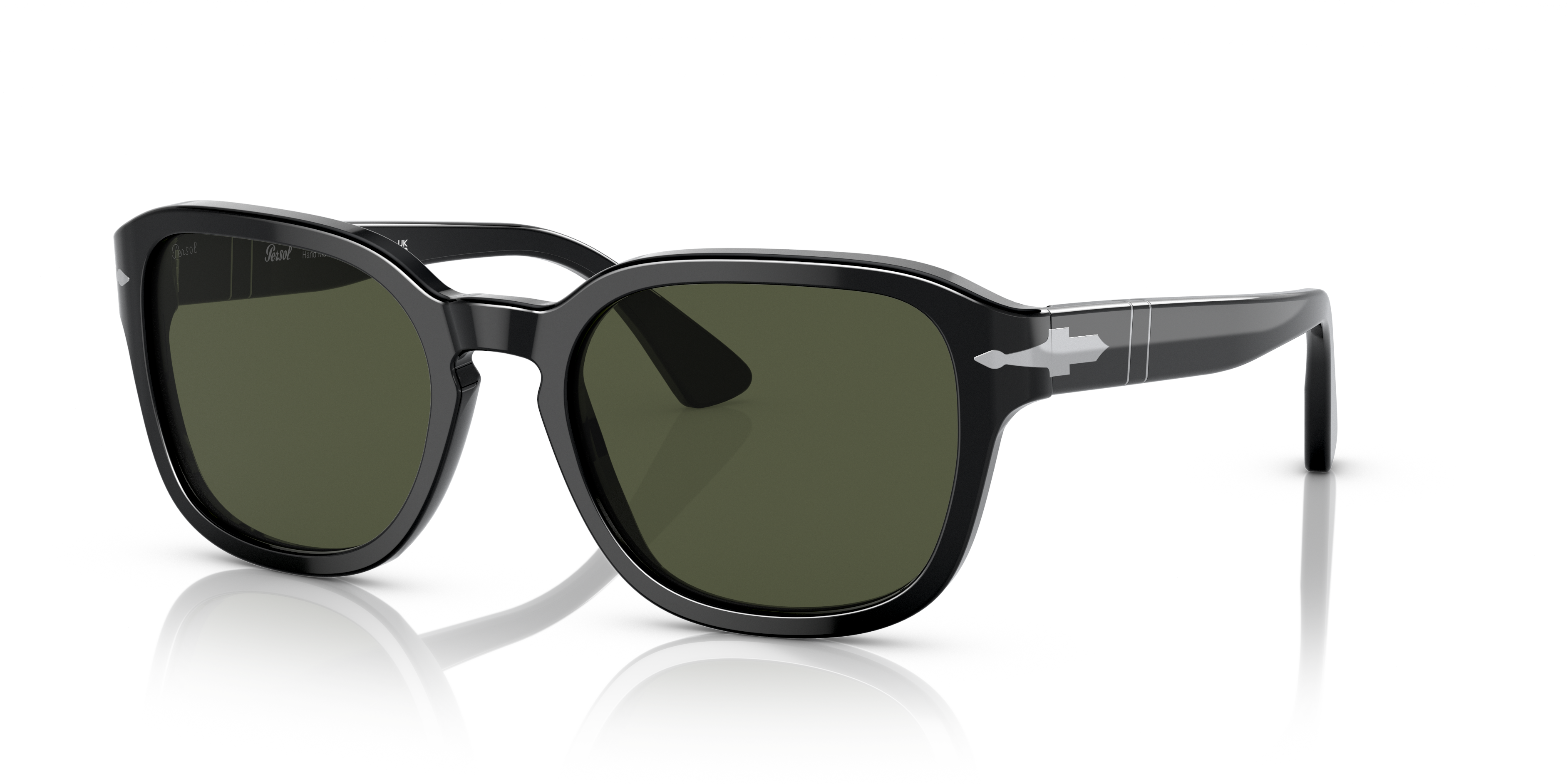 PO3305S Zwart AcetaatSunglass Frames van B24, Hoekweergave