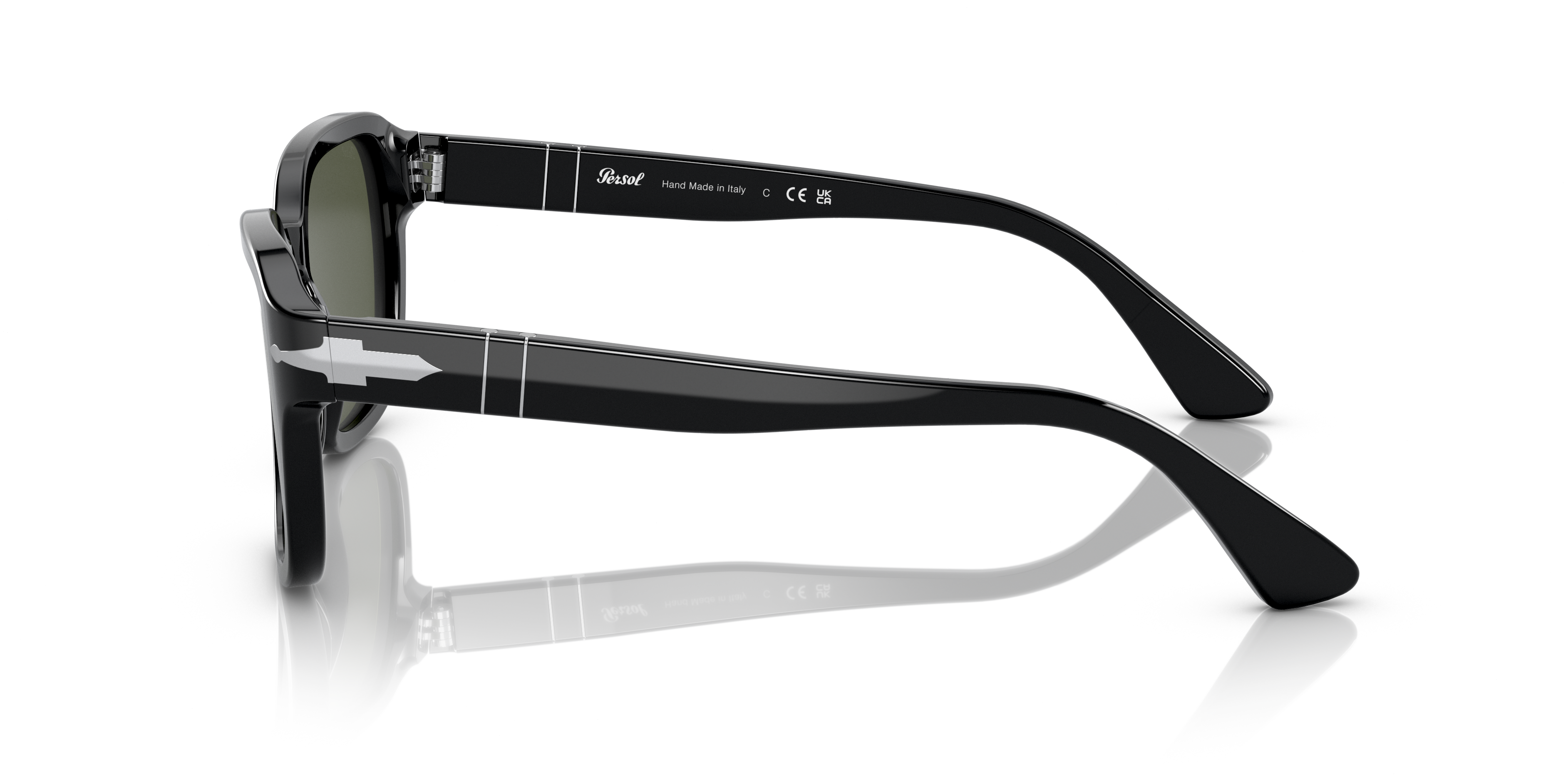 PO3305S Zwart AcetaatSunglass Frames van B24, Zijaanzicht