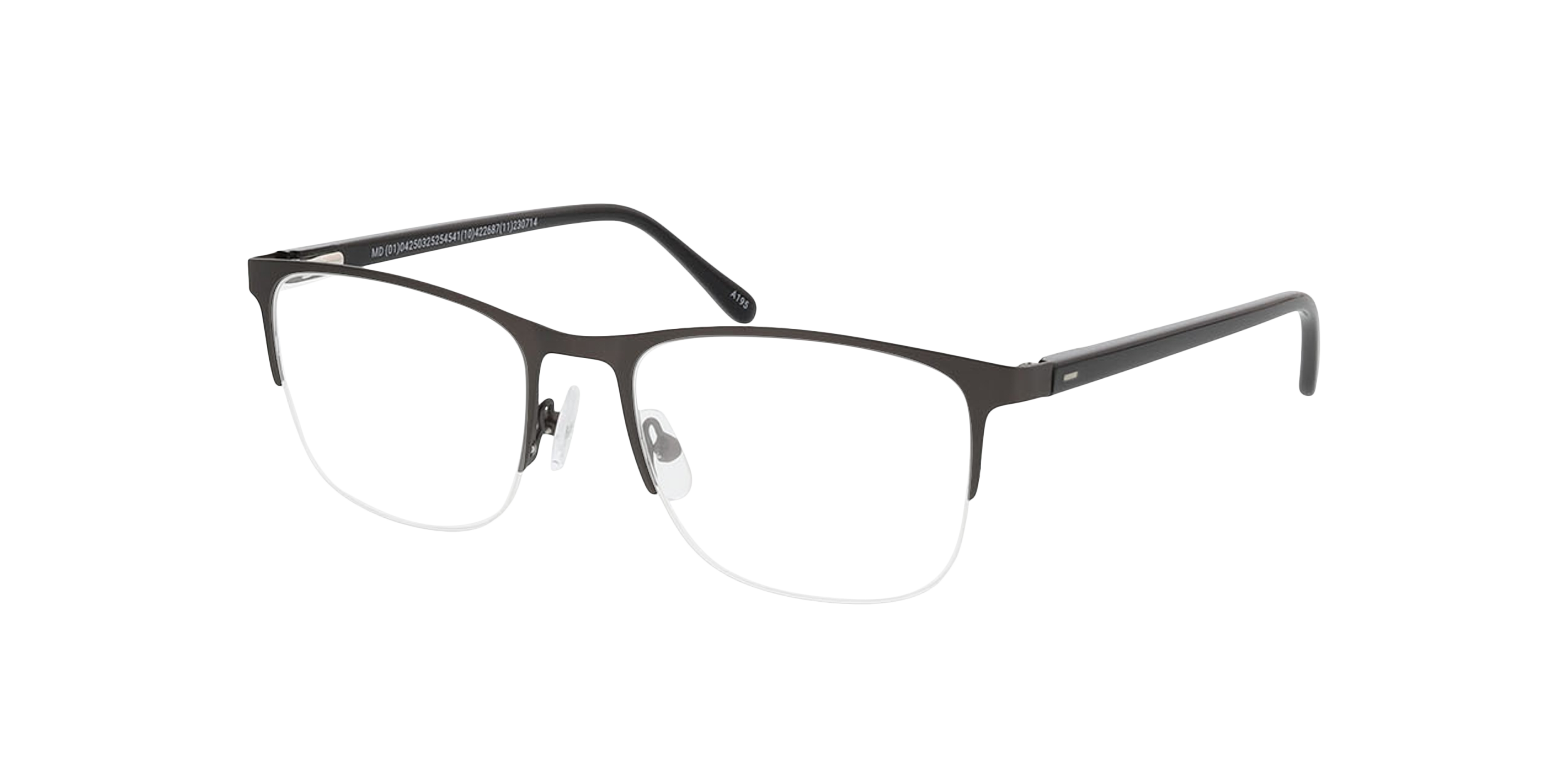 Louisville Mat gunmetal  &  zwart MetaalEyeglass Frames van B24, Hoekweergave