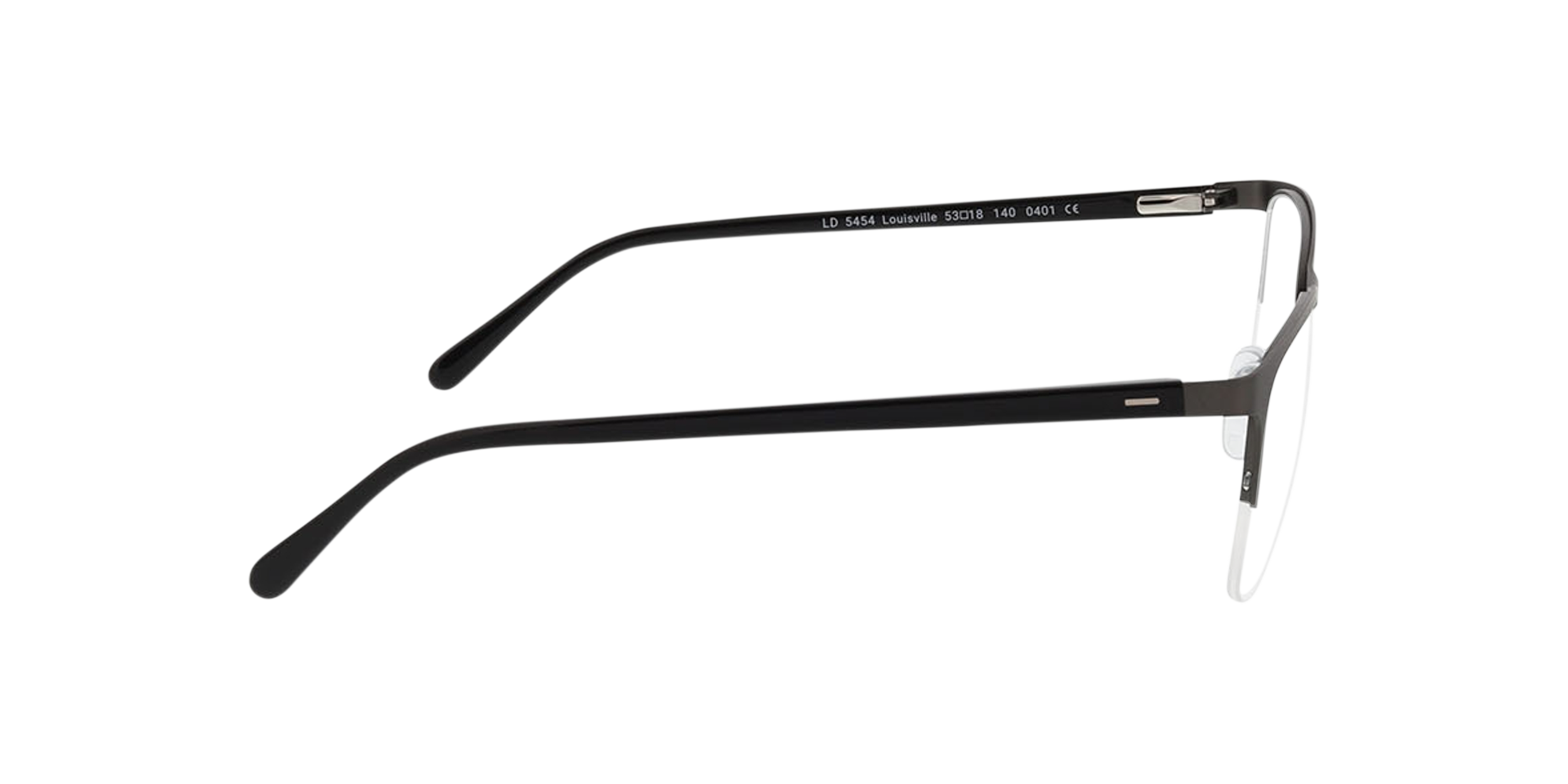 Louisville Mat gunmetal  &  zwart MetaalEyeglass Frames van B24, Zijaanzicht