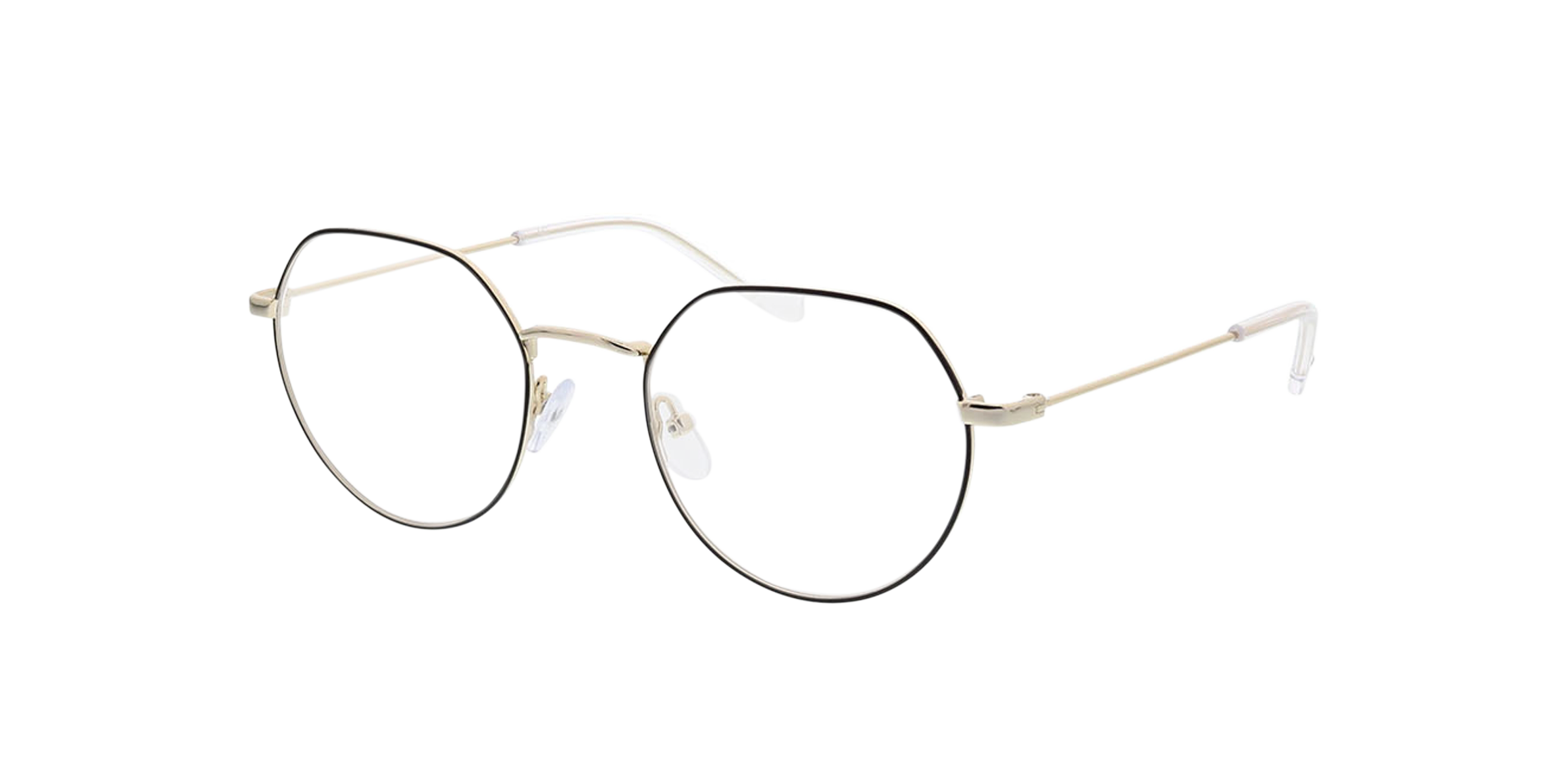 Maui Zwart & goud MetaalEyeglass Frames van B24, Hoekweergave