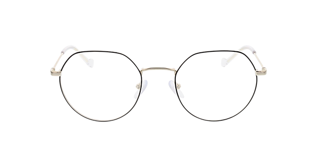 Maui Schwarz & Gold MetallEyeglass Frames von B24, Vorderansicht