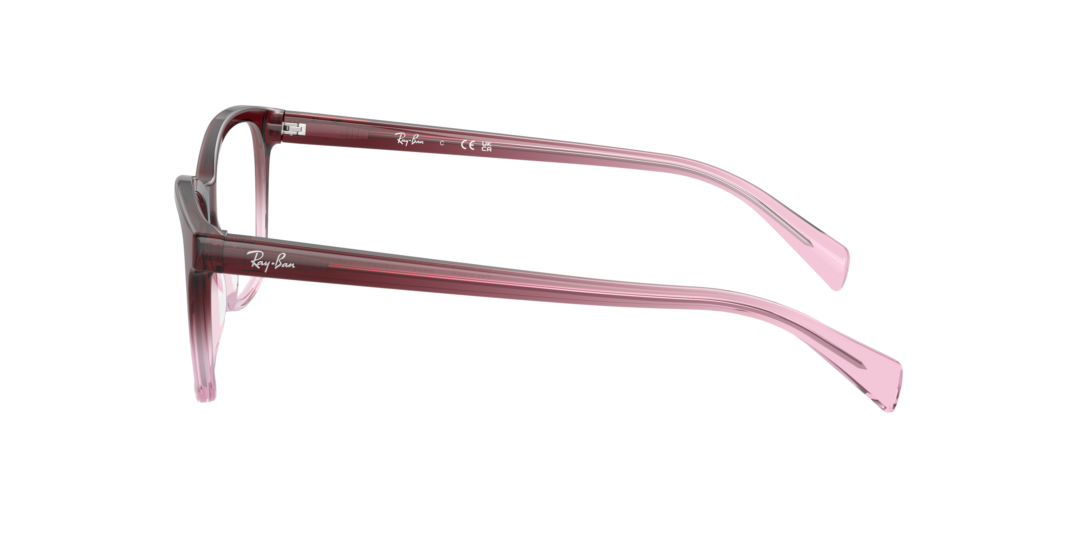 RB5362 Rood & roze AcetaatEyeglass Frames van B24, Zijaanzicht