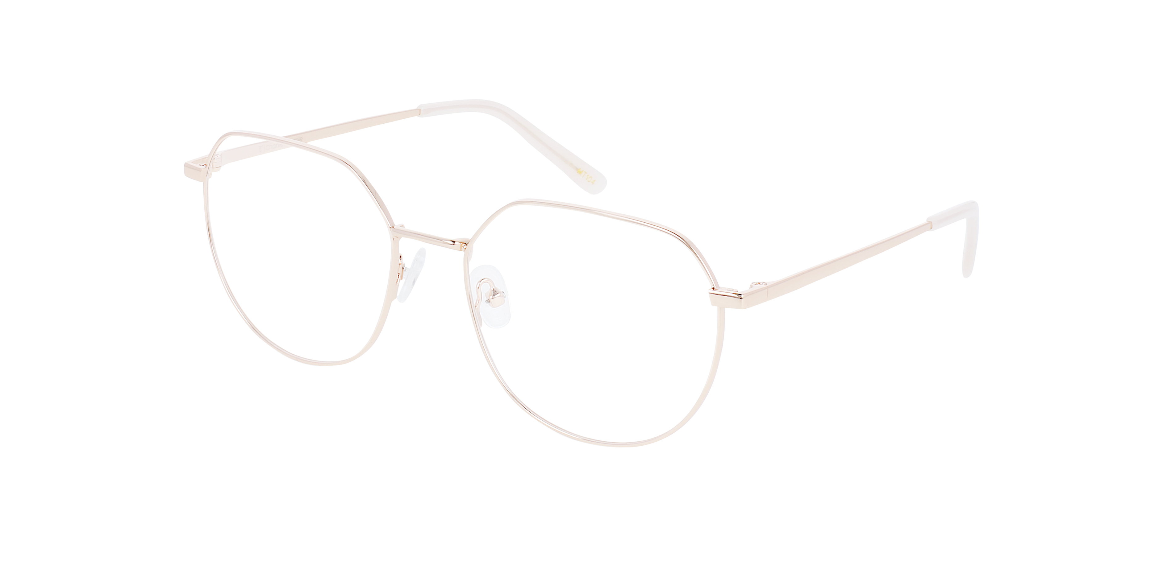 Nisrine Rose Gold Metal MetaalEyeglass Frames van B24, Hoekweergave