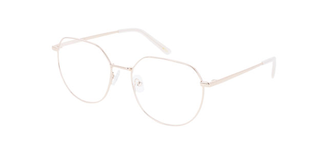 Nisrine Rose Gold Metal MetallEyeglass Frames von B24, Dreiviertelansicht