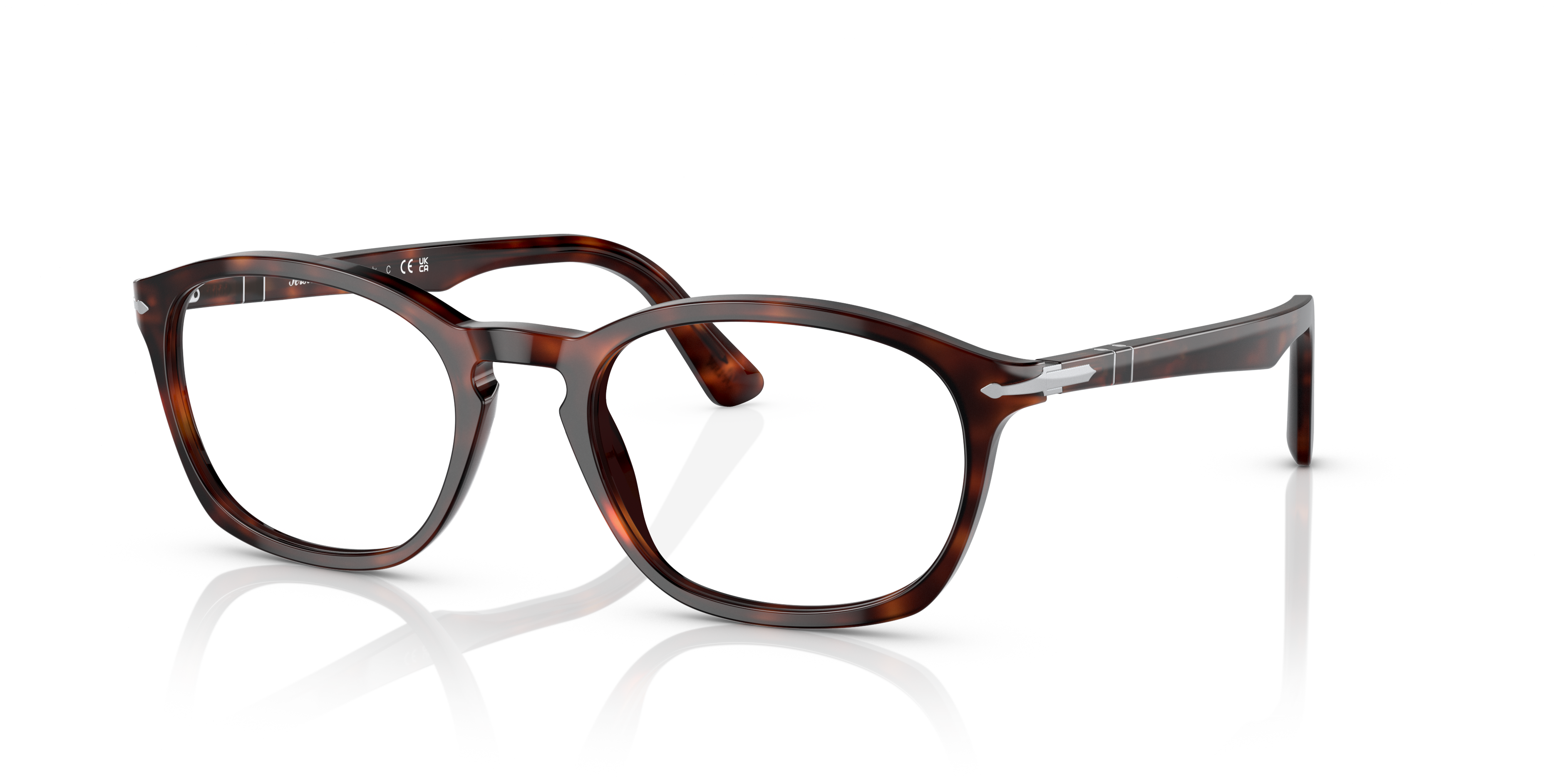 PO3303V Havana AcetaatEyeglass Frames van B24, Hoekweergave