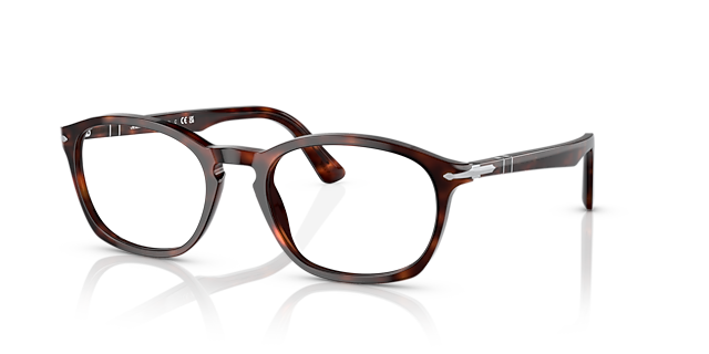 PO3303V Havana AcetaatEyeglass Frames van B24, Hoekweergave