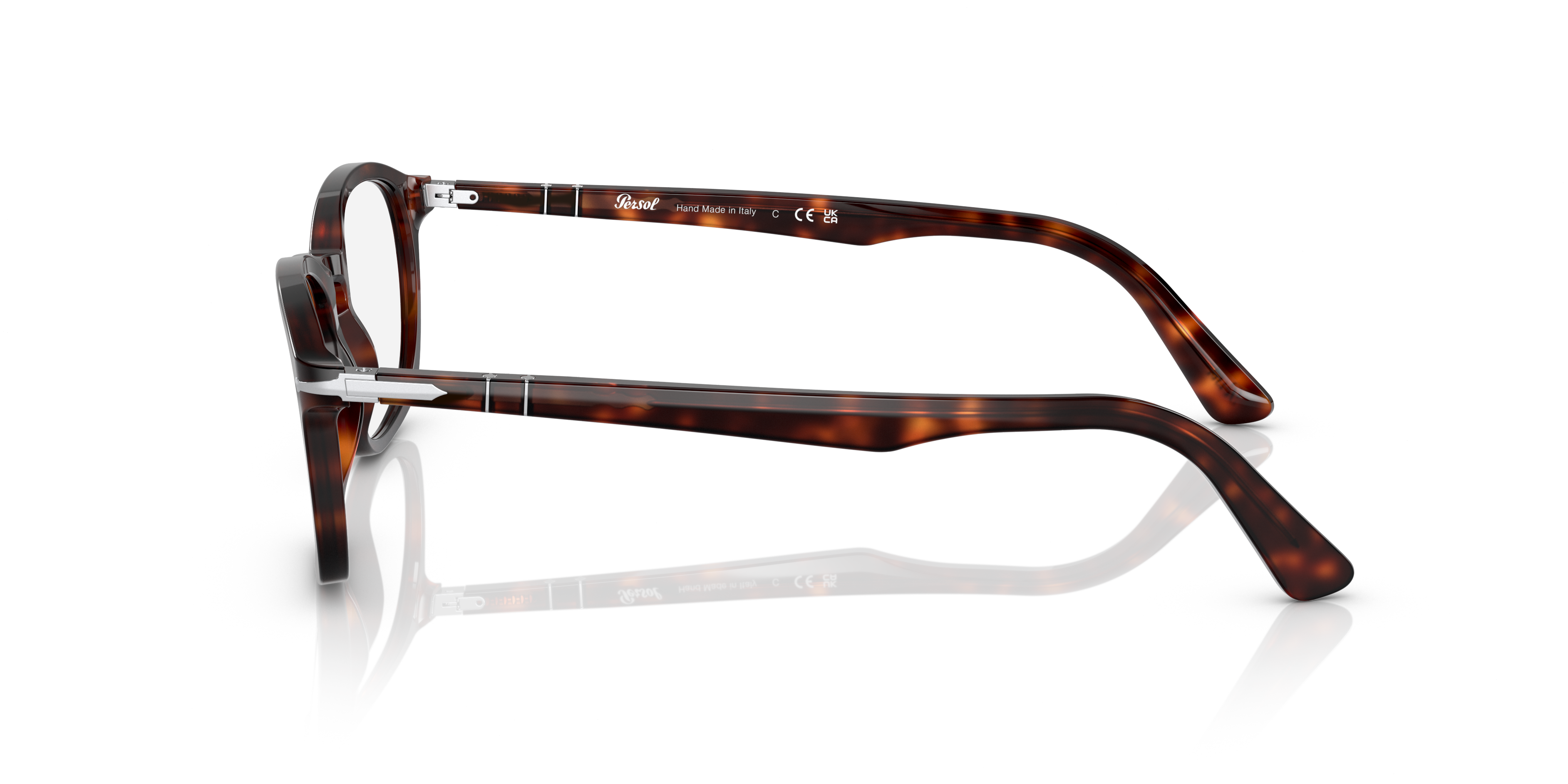 PO3303V Havana AcetaatEyeglass Frames van B24, Zijaanzicht