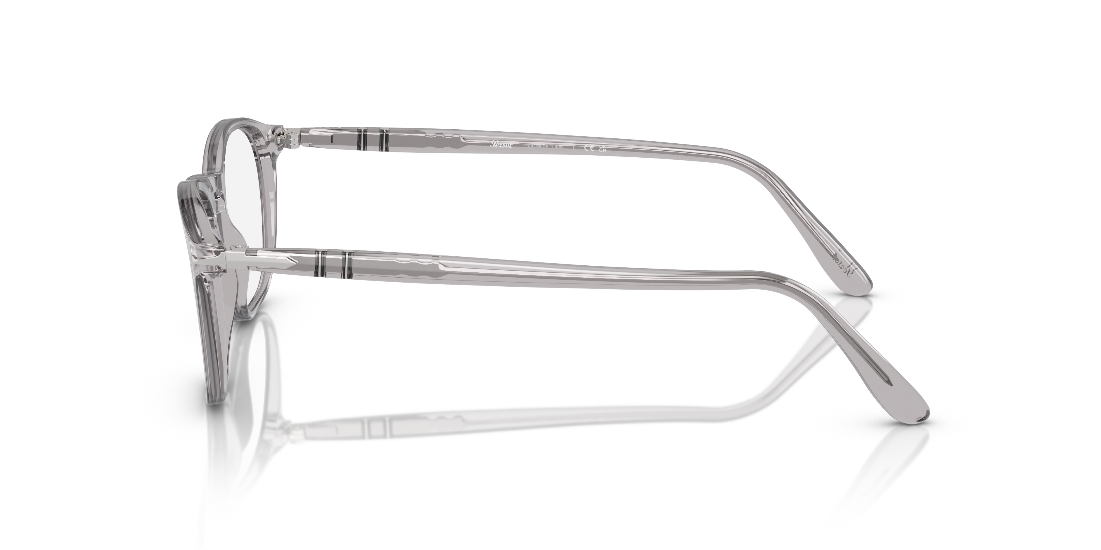 PO3007V Transparant grijs AcetaatEyeglass Frames van B24, Zijaanzicht