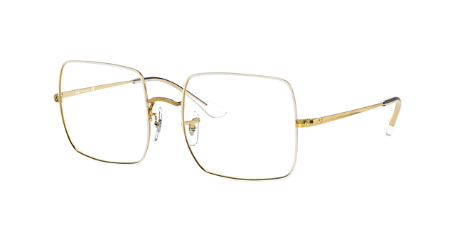 RB1971V Weiß MetallEyeglass Frames von B24, Dreiviertelansicht