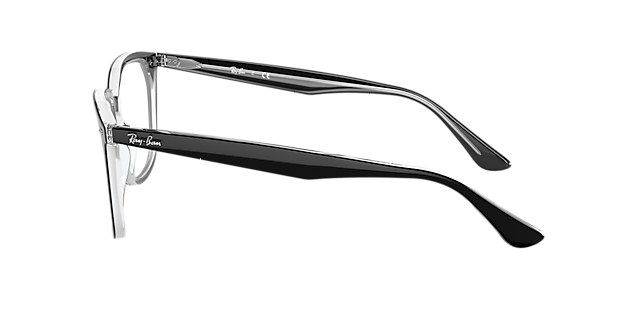 RB4362V Zwart op transparant AcetaatEyeglass Frames van B24, Zijaanzicht