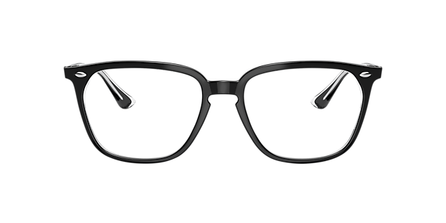 RB4362V Zwart op transparant AcetaatEyeglass Frames van B24, Vooraanzicht