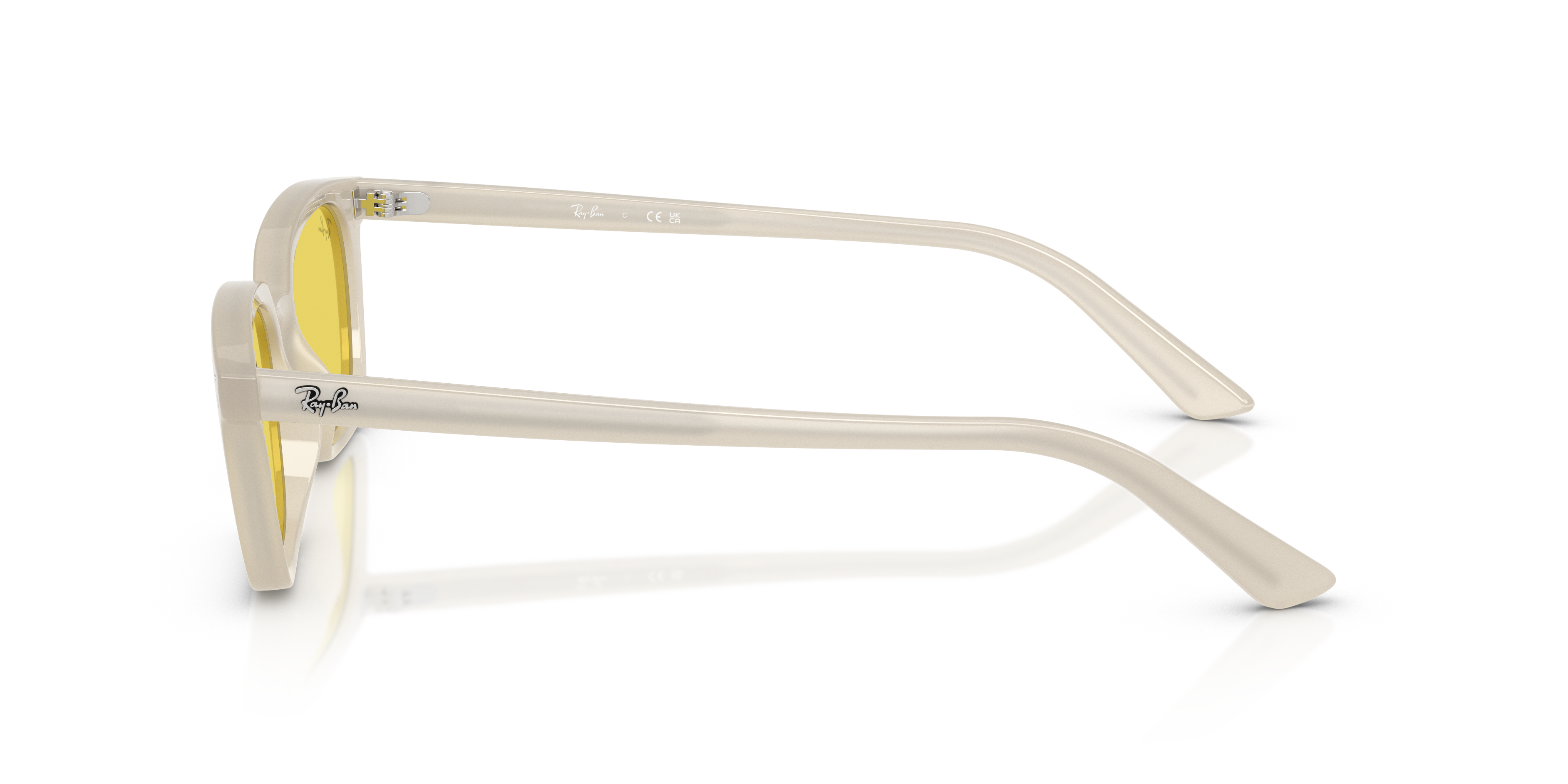 RB4456 Cloudy Warm White KunststofSunglass Frames van B24, Zijaanzicht
