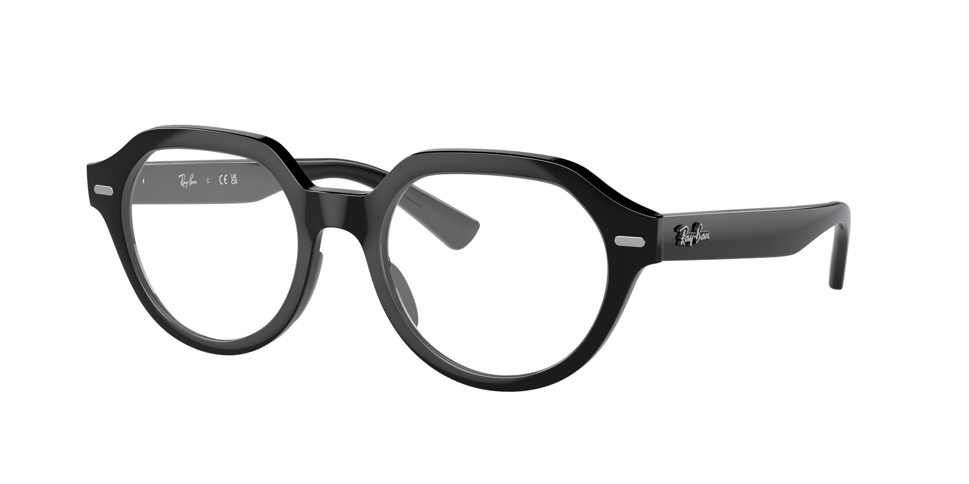 RB7214 Schwarz KunststoffEyeglass Frames von B24, Dreiviertelansicht