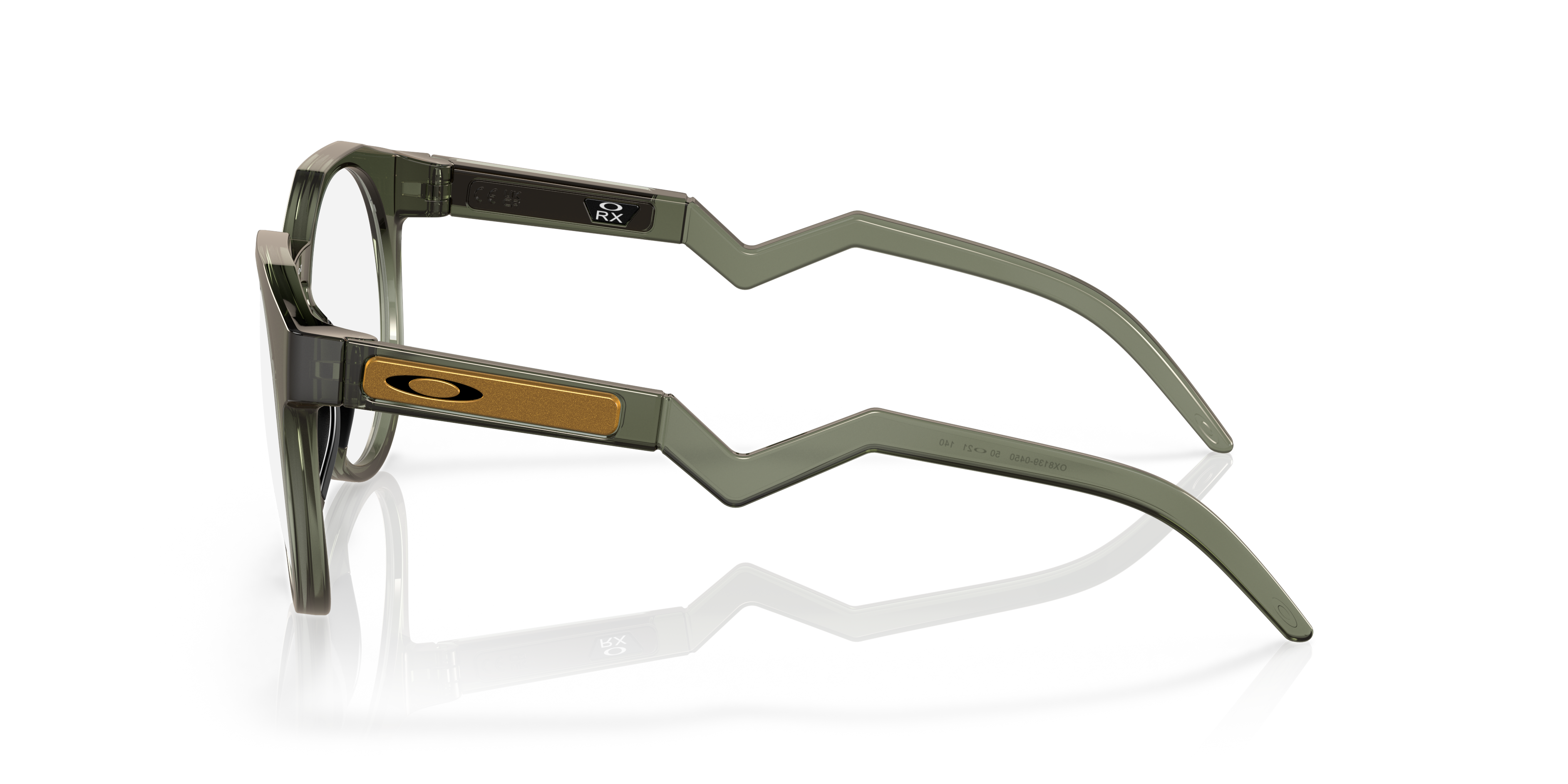 HSTN Olive Ink KunststoffEyeglass Frames von B24, Seitenansicht