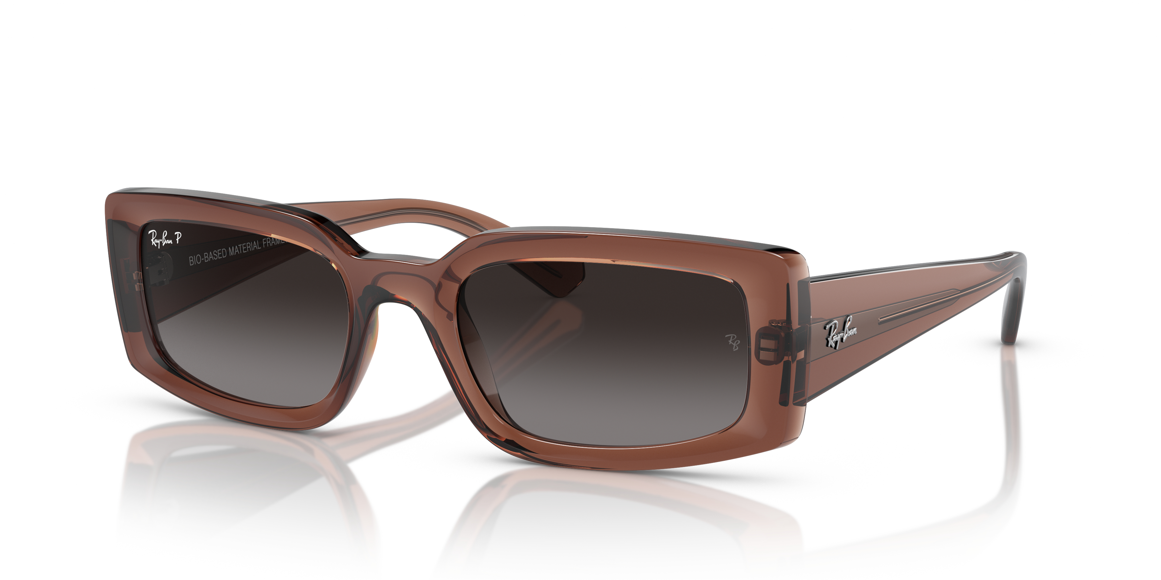 RB4395 Braun transparent KunststoffSunglass Frames von B24, Dreiviertelansicht