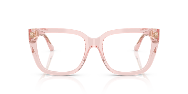JC3019B Transparant Roze AcetaatEyeglass Frames van B24, Vooraanzicht