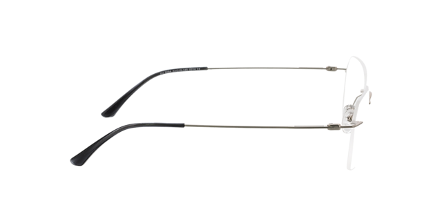 Wayne Matzilver & grijs hoorn MetaalEyeglass Frames van B24, Zijaanzicht