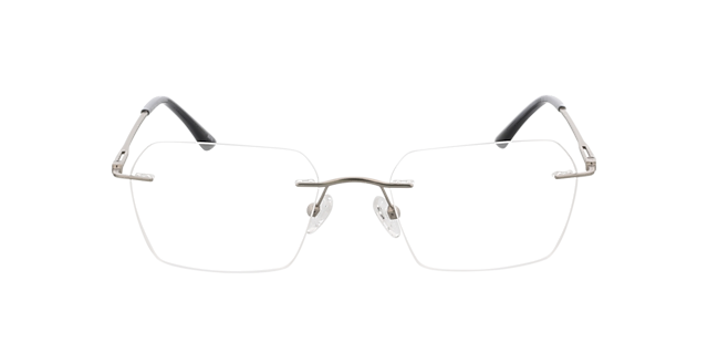 Wayne Matzilver & grijs hoorn MetaalEyeglass Frames van B24, Vooraanzicht