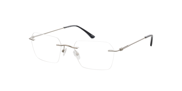 Wayne Matzilver & grijs hoorn MetaalEyeglass Frames van B24, Hoekweergave