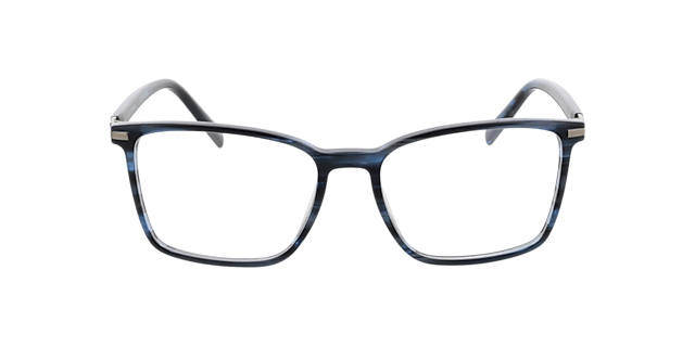 Wembley Blauw hoorn  &  matzilver AcetaatEyeglass Frames van B24, Vooraanzicht