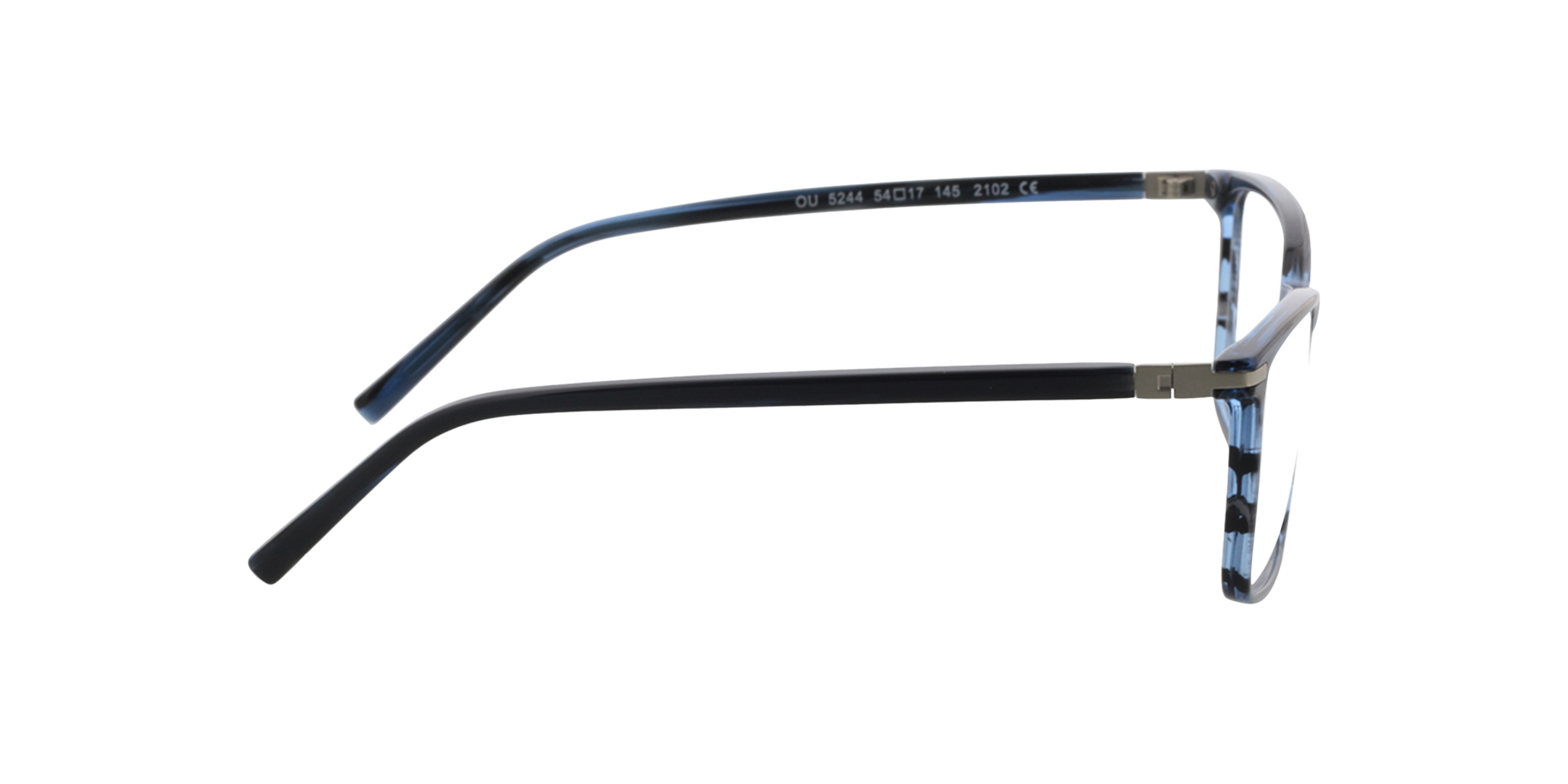 Wembley Blauw hoorn  &  matzilver AcetaatEyeglass Frames van B24, Zijaanzicht