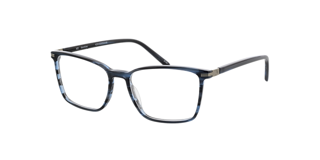 Wembley Blauw hoorn  &  matzilver AcetaatEyeglass Frames van B24, Hoekweergave