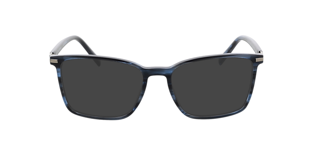 Wembley Blauw hoorn  &  matzilver AcetaatEyeglass Frames van B24, met getinte lenzen