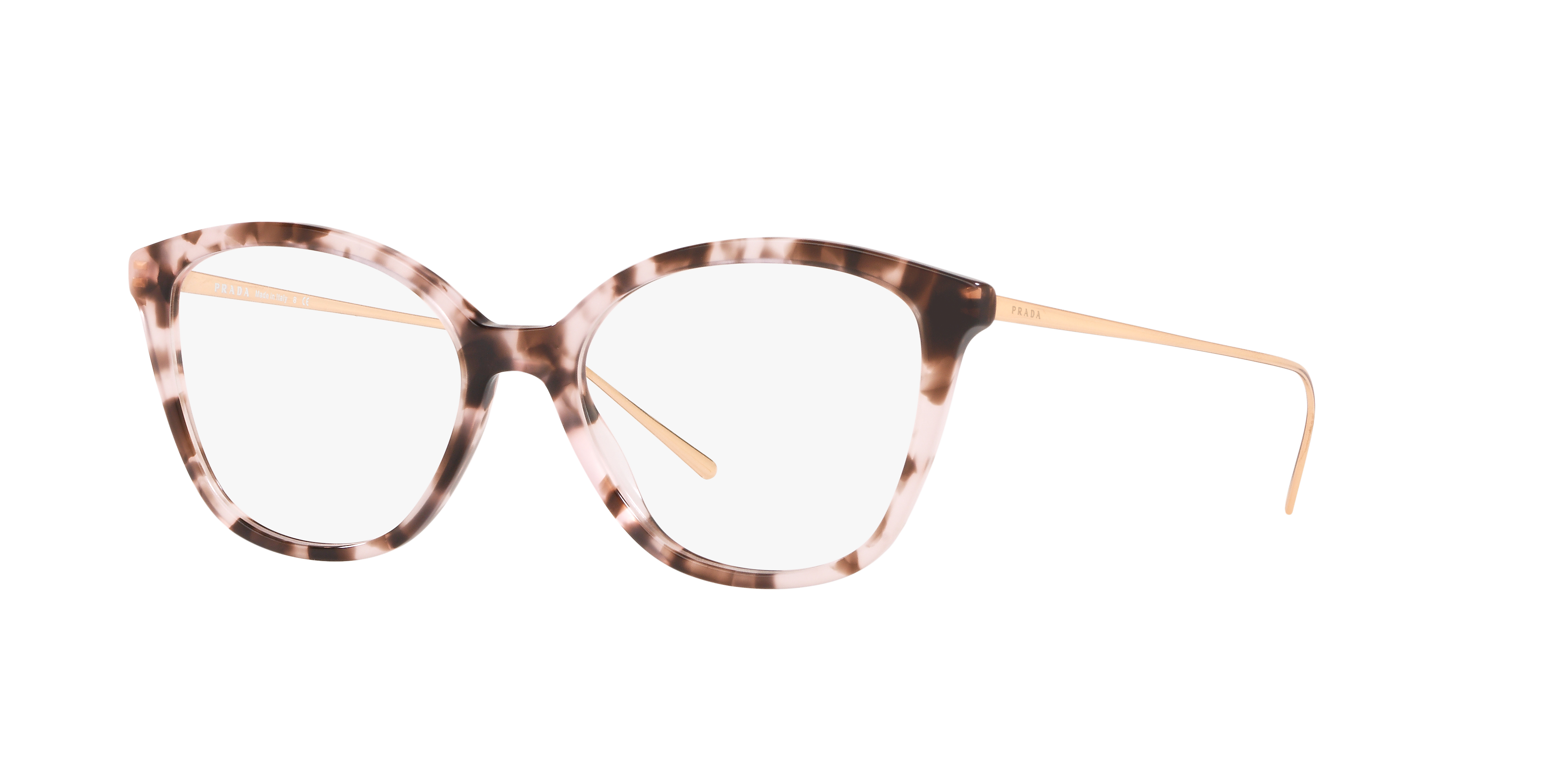 PR 11VV Roze Havana AcetaatEyeglass Frames van B24, Hoekweergave