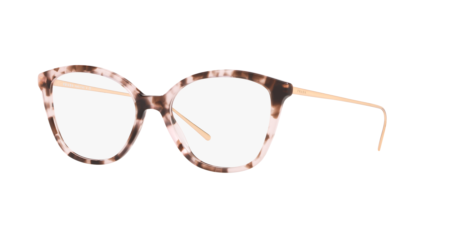 PR 11VV Roze Havana AcetaatEyeglass Frames van B24, Hoekweergave