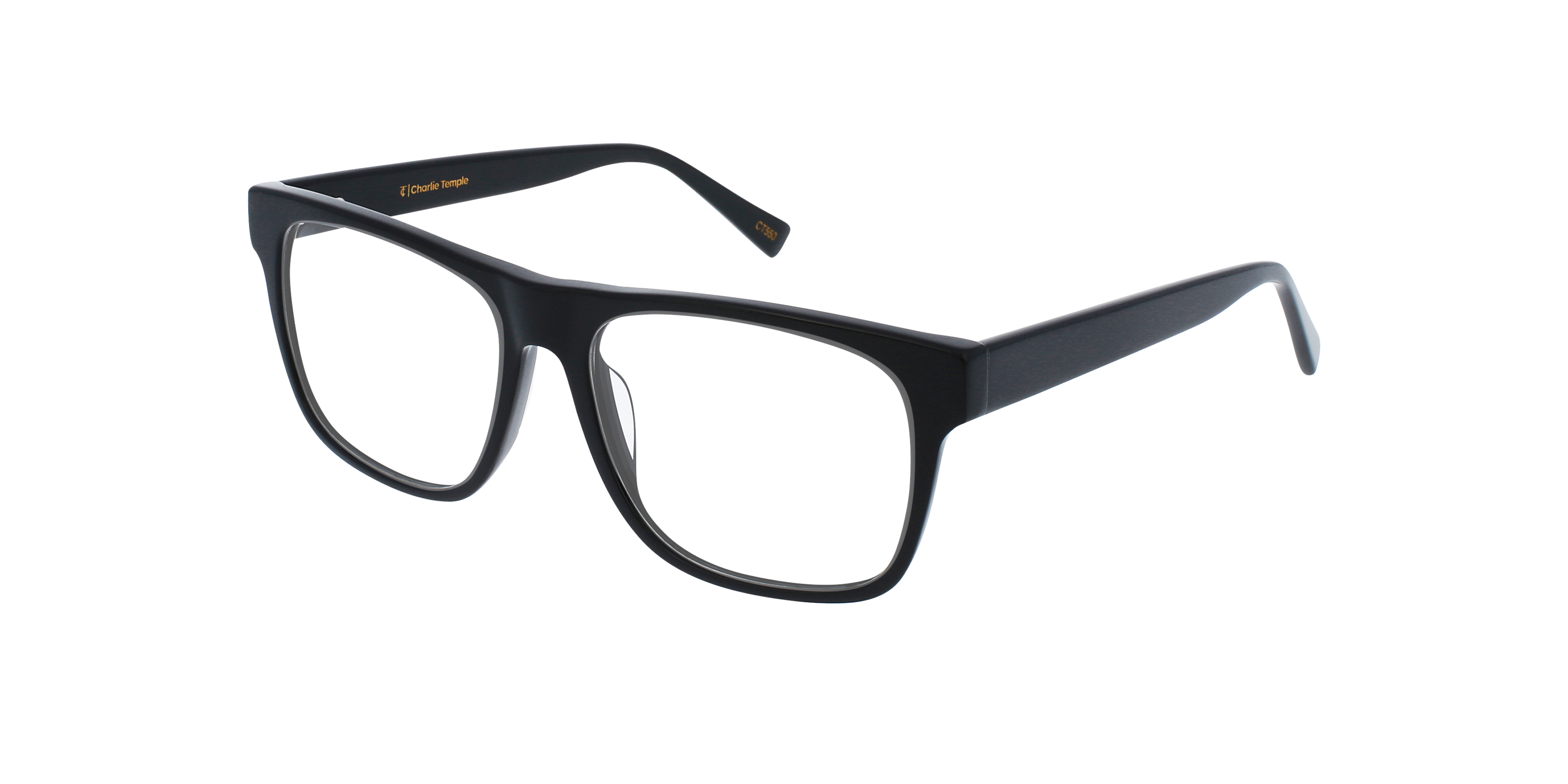 Toby Jet Black AcetatEyeglass Frames von B24, Dreiviertelansicht