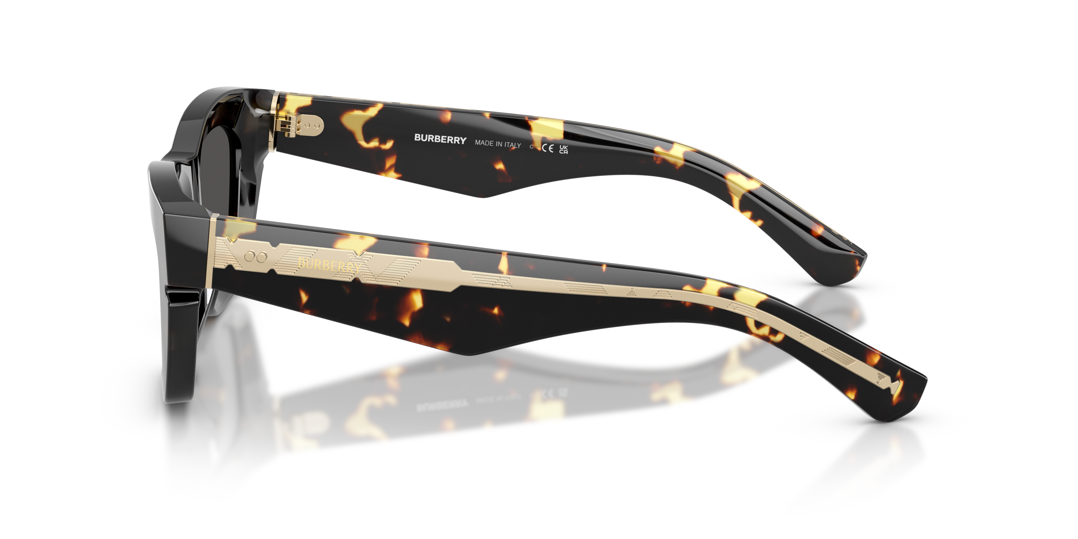 BE4454 Yellow Havana AcetaatSunglass Frames van B24, Zijaanzicht