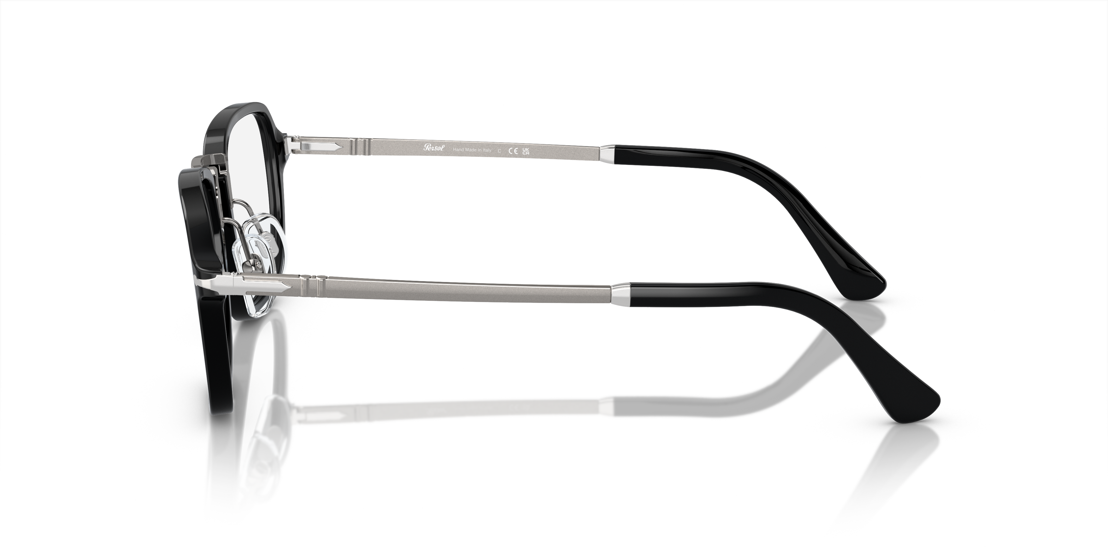 PO3331V Zwart AcetaatEyeglass Frames van B24, Zijaanzicht