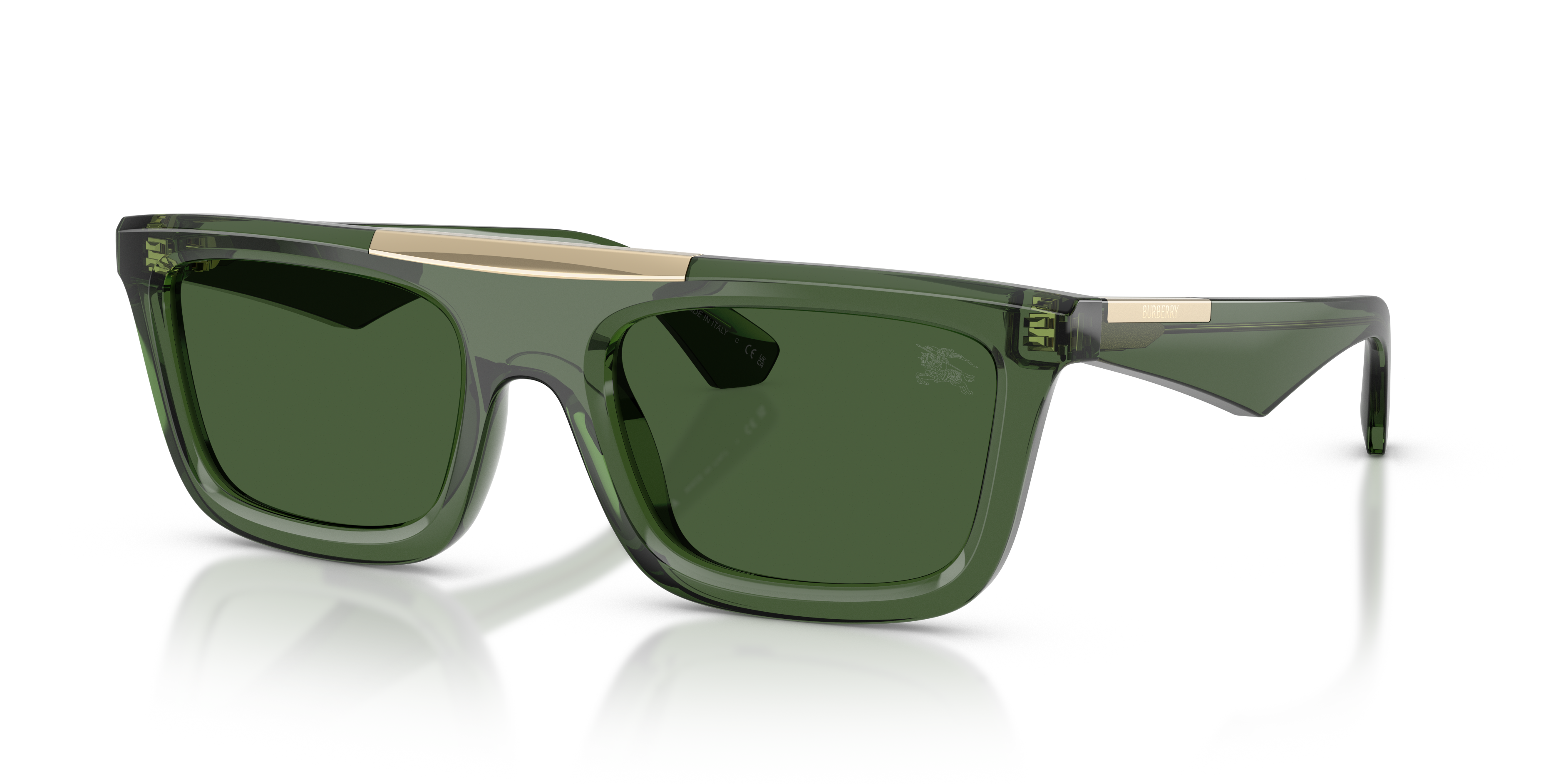 BE4451U Grün KunststoffSunglass Frames von B24, Dreiviertelansicht