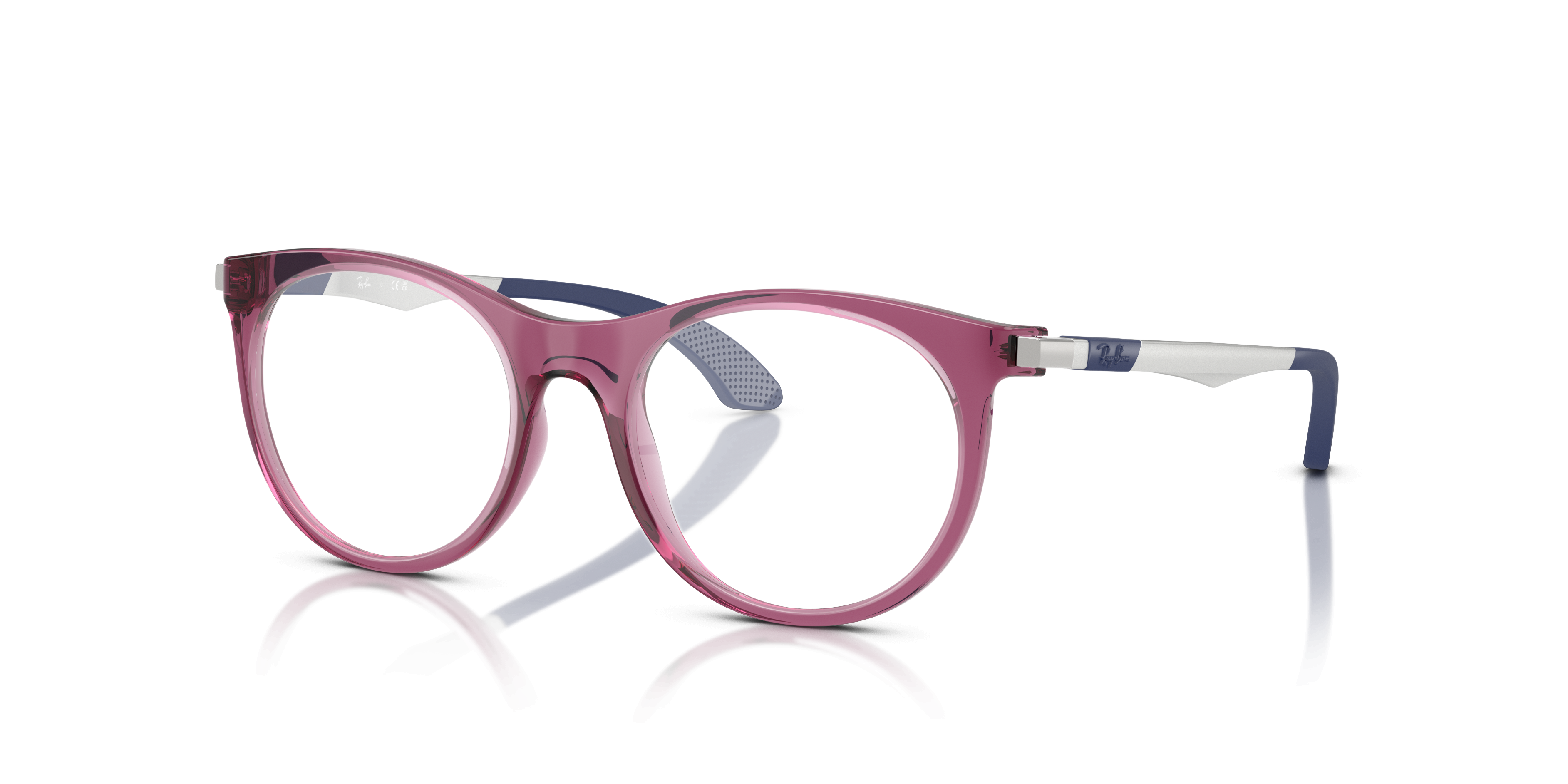 RB9082V Transparant violet KunststofEyeglass Frames van B24, Hoekweergave
