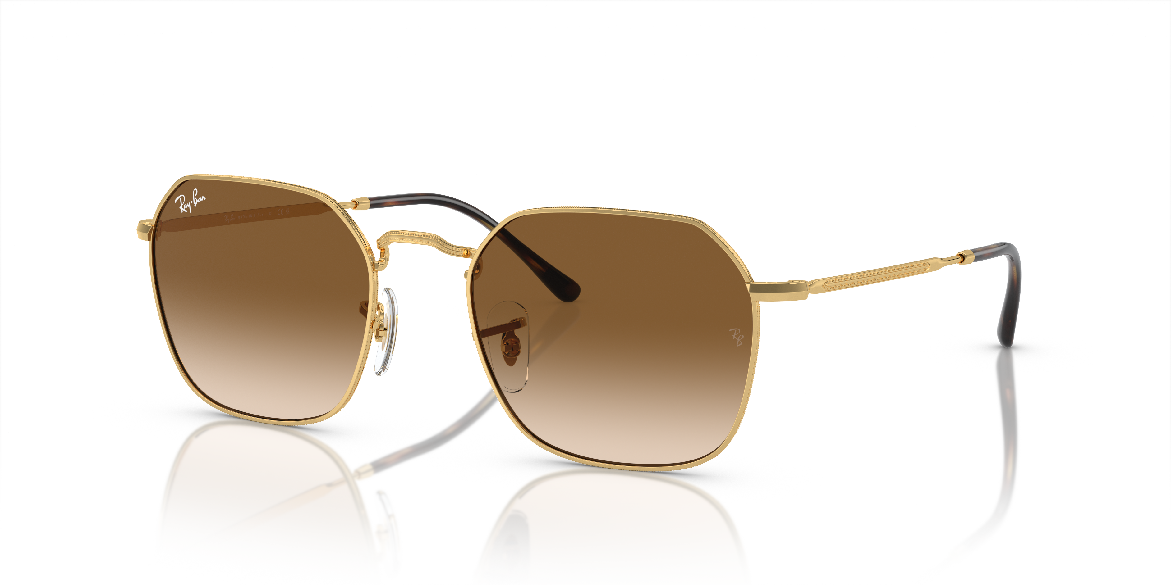 RB3694 Arista Gold MetallSunglass Frames von B24, Dreiviertelansicht