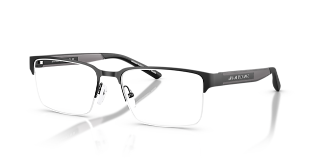 AX1075 Matzwart MetaalEyeglass Frames van B24, Hoekweergave