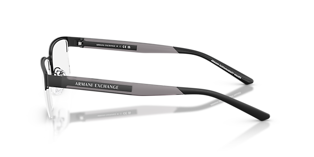 AX1075 Matzwart MetaalEyeglass Frames van B24, Zijaanzicht