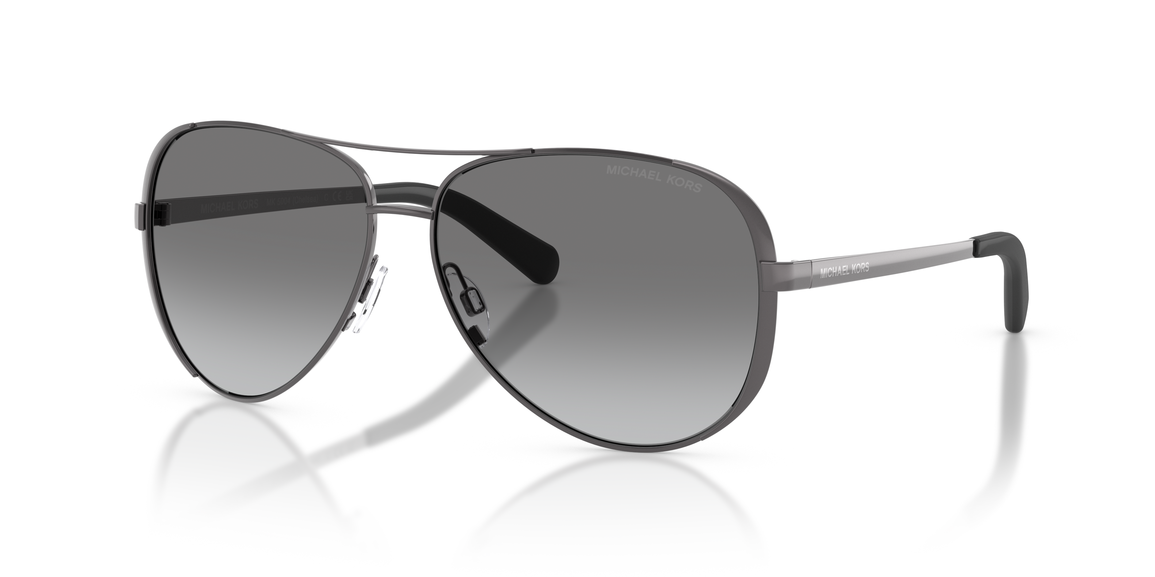 Chelsea Staalgrijs & zwart MetaalSunglass Frames van B24, Hoekweergave