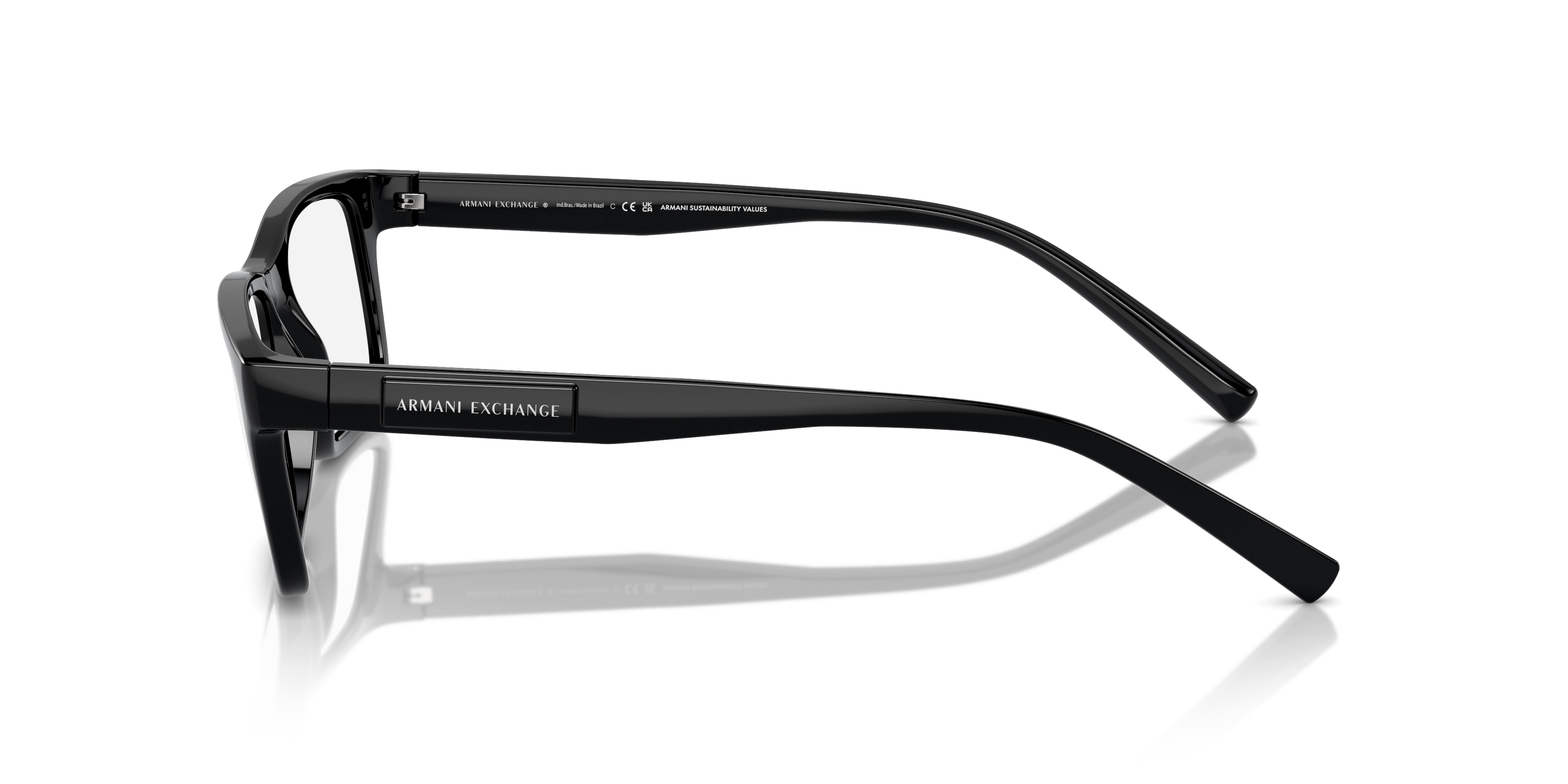 AX3115 Glanzend zwart KunststofEyeglass Frames van B24, Zijaanzicht