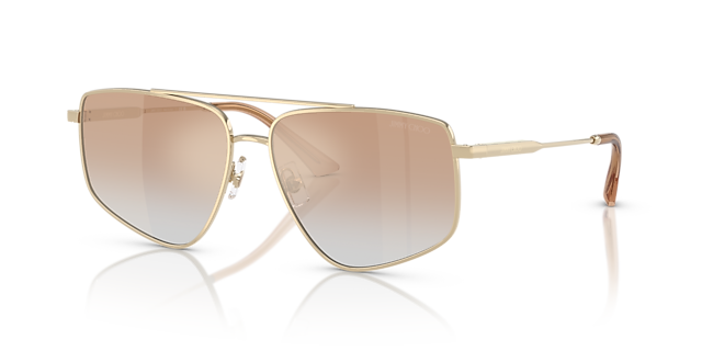 JC4011 Hellgold MetallSunglass Frames von B24, Dreiviertelansicht