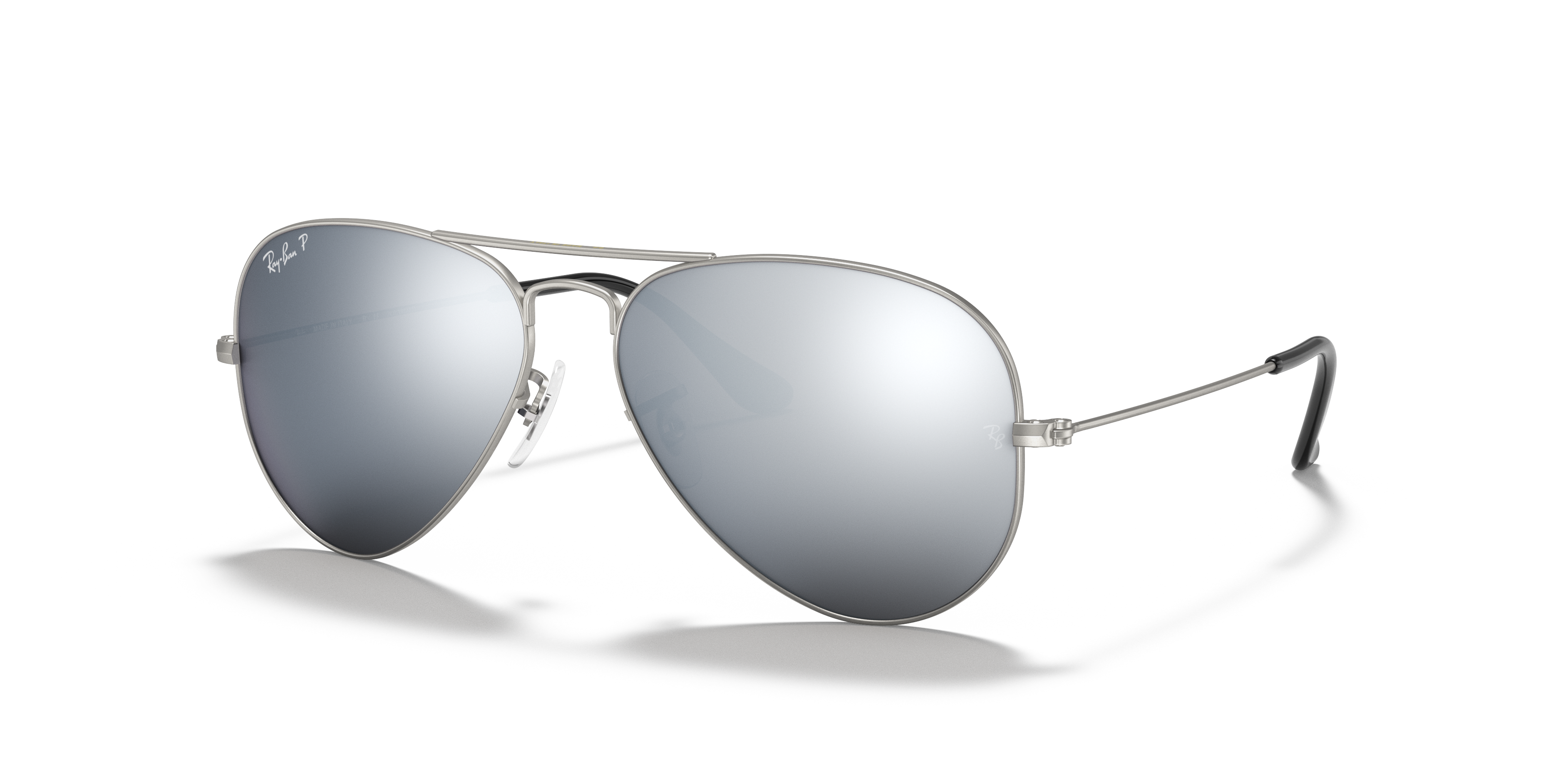 RB3025 Silber MetallSunglass Frames von B24, Dreiviertelansicht