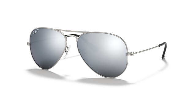 RB3025 Silber MetallSunglass Frames von B24, Dreiviertelansicht