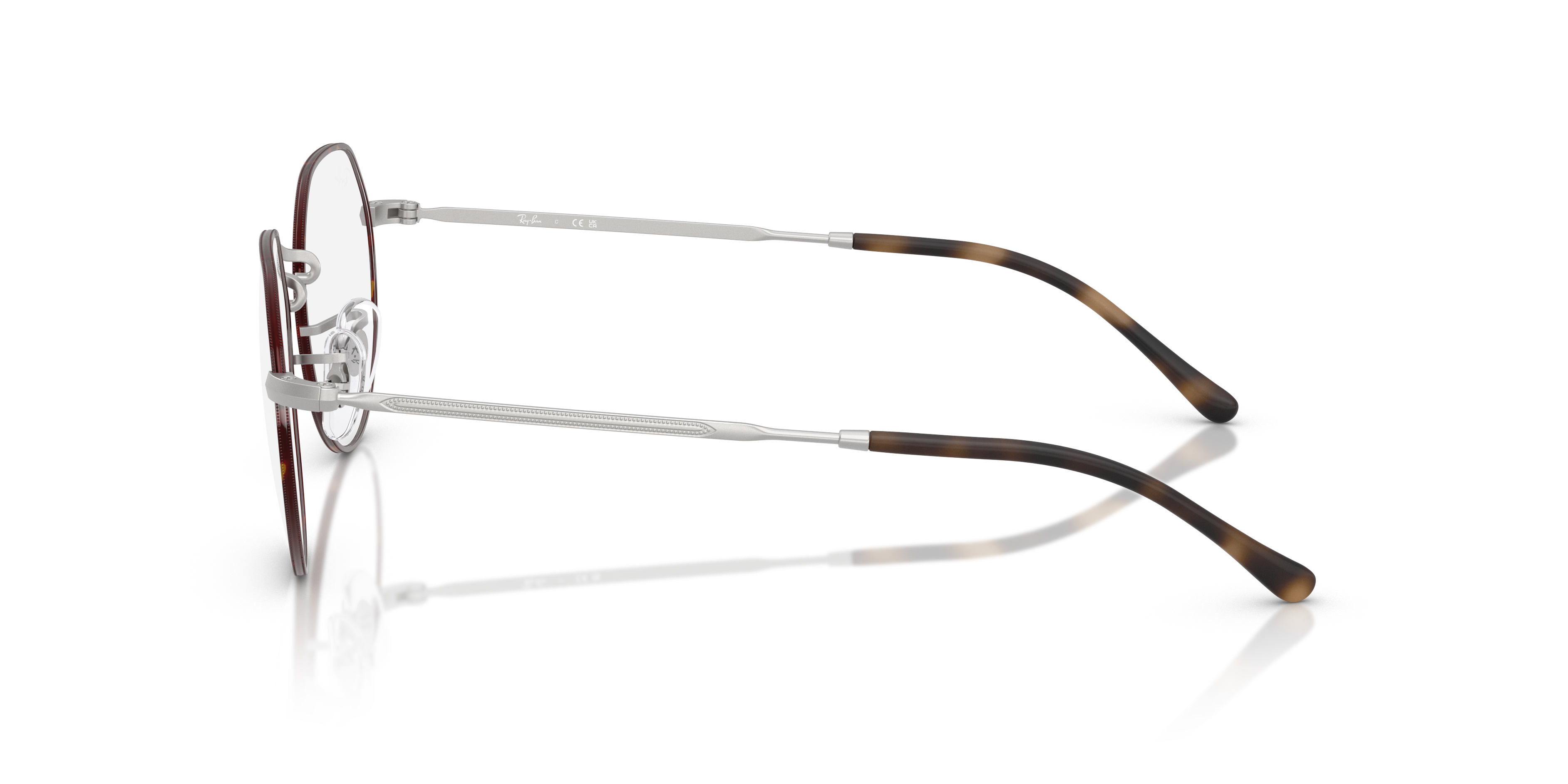 RB6465 Matte Havana On Matte Silver MetaalEyeglass Frames van B24, Zijaanzicht